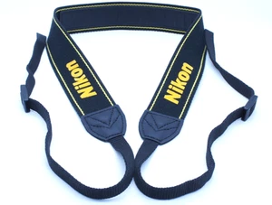 [MINT] Nikon  Camera Strap Black Yellow Logo From JAPAN - Picture 1 of 7