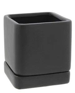 Solid Cube Ceramic Planter Pot with Drain Hole- Unique Minimal Square Plant P... - Picture 1 of 9