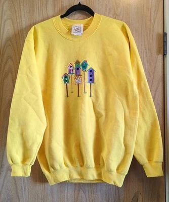 Peanut Butter & Jelly Embroider Size M Home Sweet Home Vtg Crew Neck  Sweatshirt - Image 1 of 4