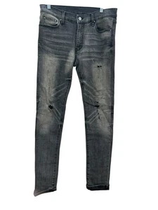 Jeans uomo MNML taglia 32x33 grigio lavaggio chiaro slim fit denim elasticizzato usato in ottime condizioni - Foto 1 di 4