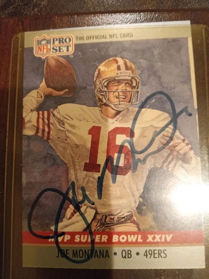 Juego profesional de 1990 Super Bowl MVP #24 autografiado Joe Montana placa Disply 49er Foto 1 de 4