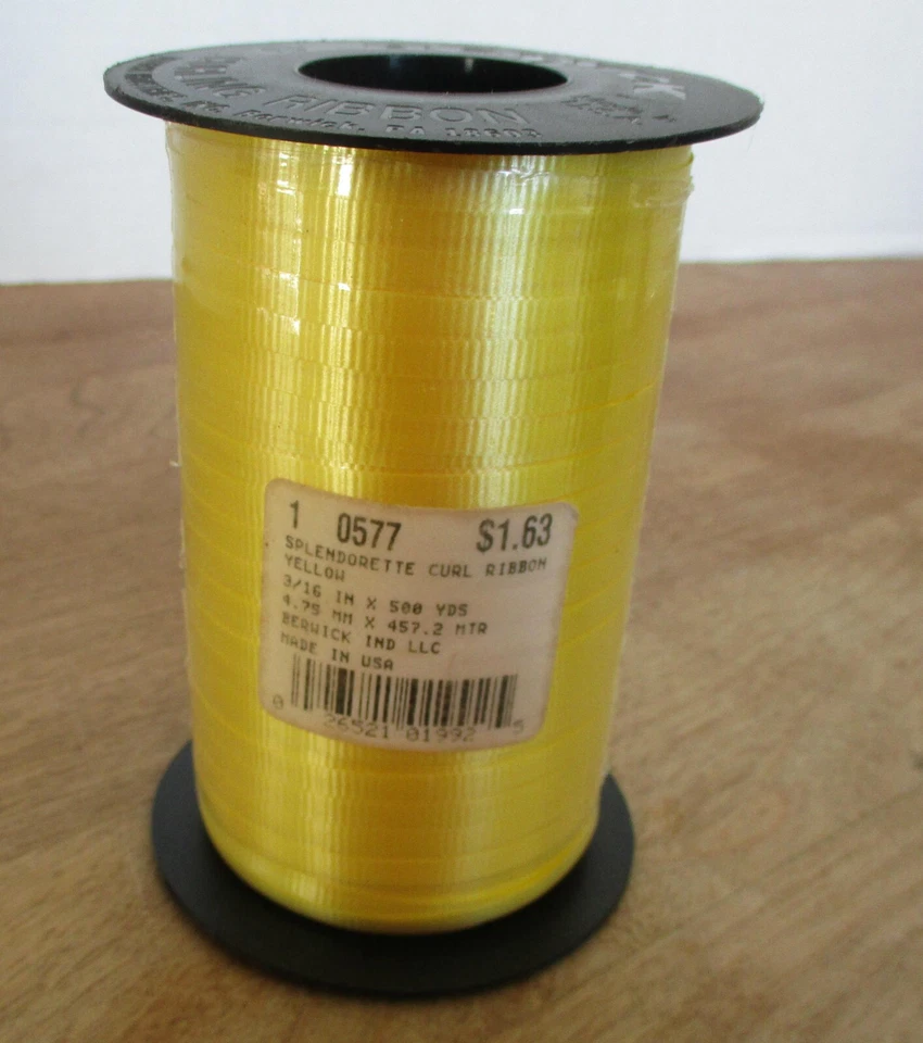 Berwick Splendorette Yellow Curling Ribbon - 3/16"W x 500 Yds. Per Roll - Image 1 of 1