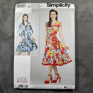 Vestido Simplicity 8691 Misses patrón talla 14-22 vintage retro ajuste acampanado casa de campo - Imagen 1 de 5