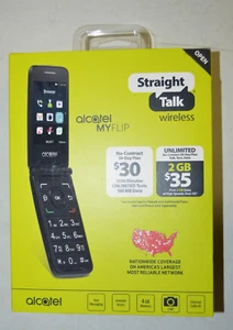 Straight Talk Alcatel MYFLIP A405DL Black Prepaid No Contract Mobile Phone - Afbeelding 1 van 9
