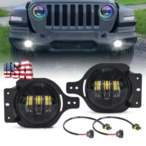 4" Led Fog Lights Driving Lamps for Jeep Wrangler JL Galdiator Sport S 2018-2025 - Picture 1 of 8