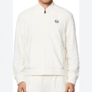 Tela de felpa francesa Sergio Tacchini Livata Logo Jacquard mezcla de algodón 3XL - Imagen 1 de 10