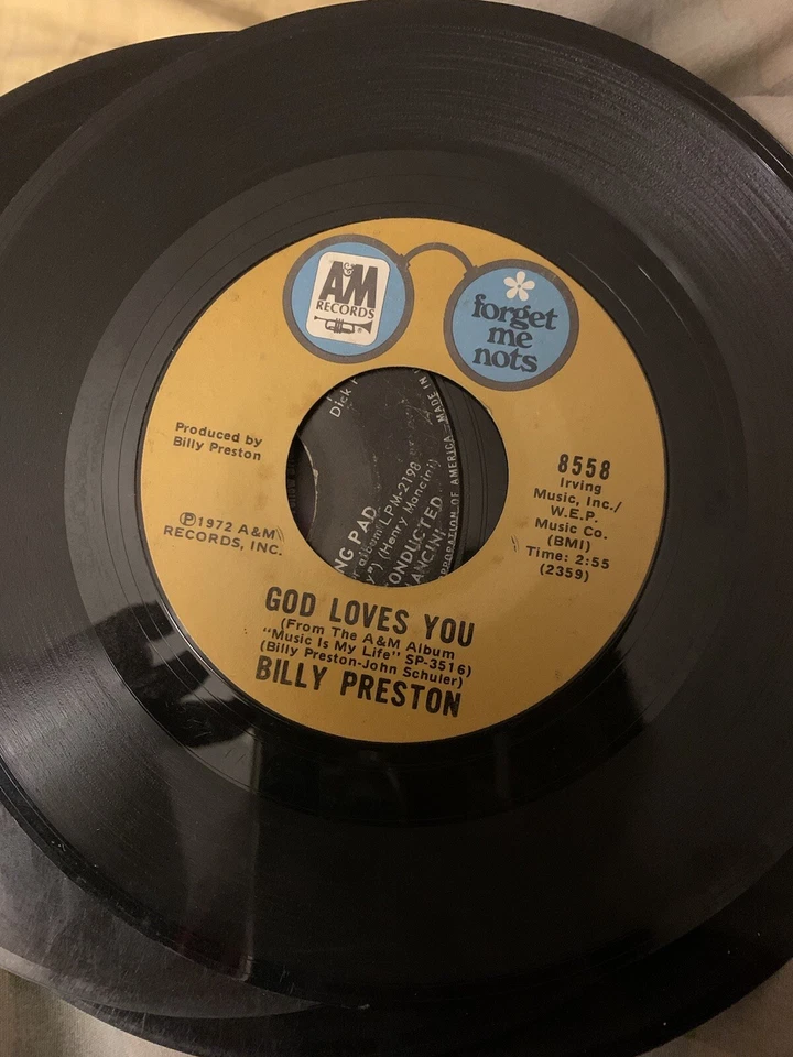 A&M Records Billy Preston 1380 "Slaughter / God Loves You" 45 RPM 1972 - Image 1 of 1