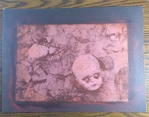 Stone Child Baby Painting Carmen Federowich Weird Art Creepy  Weird Strange Odd - Picture 1 of 6