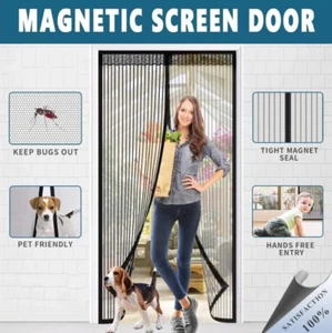 Magic Curtain Door Mesh Magnetic Fastening Mosquito Fly Bug Insect Net Screen - Picture 1 of 18