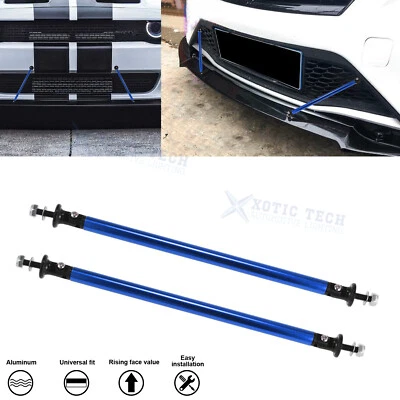 Pair of Blue Aluminum Bumper Lip Splitter Diffuser Strut Rod Tie Bars 7.87 inch - Image 1 of 4