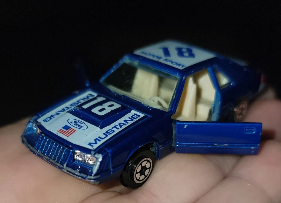 Yatming Blue #18 Ford Mustang Turbo Cobra (COB) Car #1067 Hong Kong - Image 1 of 4