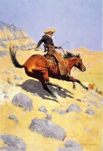 WESTERN ART POSTER The Cowboy - Frederic Remington NEW - Picture 1 of 1