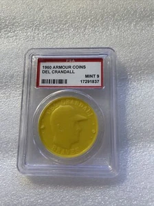 1960 Armour Coins Del Crandall PSA 9 MINT MILWAUKEE BRAVES - Picture 1 of 4
