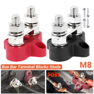 M8 Bus Bar Terminal Blocks Heavy Duty Positive Power Distribution Studs DC 48V - Picture 1 of 17