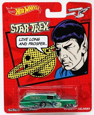 Hot Wheels '59 Chevy Delivery Spock Star Trek Pop Culture BDR78 NRFP Green 1:64 - Image 1 of 4