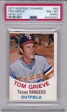 1977 Hostess TWINKIES #93 TOM GRIEVE PSA 8 (MC) Tex RANGERS  TOUGH! 1/1 1 higher