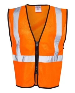 Kishigo Zippered Mesh Economy Class 2 Vest Safety Reflective Up To XL 1547-1548 - Picture 1 of 7