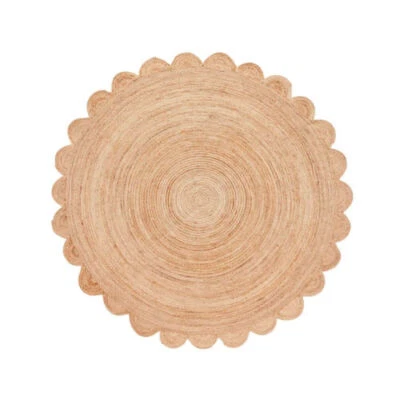Alfombra Redonda Yute Pisos Naturales Hecha a Mano Pies Naturales Área Alfombra Alfombra de Granja Foto 1 de 4