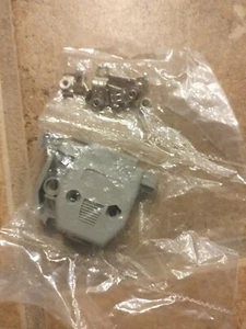 DIY Serial D-Sub DB15 Connector Kit Plastic Hoods Shell Gray. - Picture 1 of 2