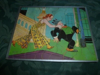 MAGGIE & JIGGS NEWSPAPER CARTOON PUZZLE 框架后玻璃 MAGGIE BULLIES JIGGS — 第 1/3 张图片