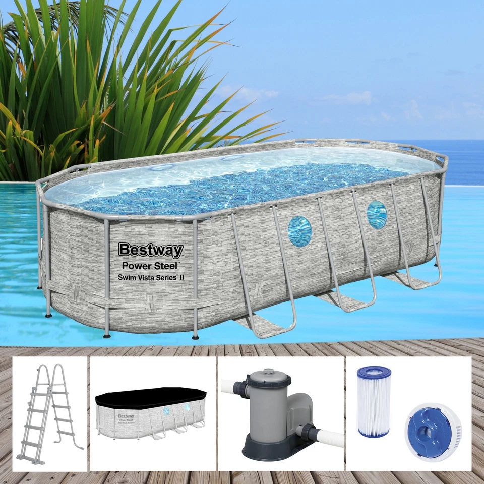 Bestway Power Steel 549x274x122cm Pool Filterpumpe und Zubehör Gartenpool 56716 - Bild 1 von 4