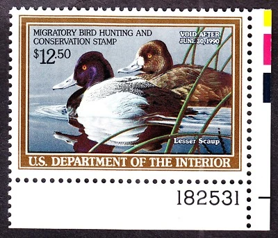 US RW56 $12.50 Duck Hunting Mint Plt #182531 Single XF OG NH SCV $21.50 - Image 1 of 2