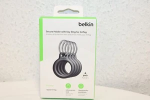 Belkin Secure Holder 4x Schwarz mit Schlüsselanhänger Neu Rechnung MwSt - Zdjęcie 1 z 3