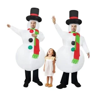 2 Packs Christmas Funny Outfit Inflatable Snowman Costume Snowman Air Blow-up - Picture 1 of 8
