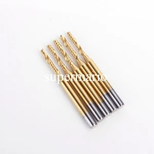 5x 1/8'' Titanium N2 Coated Carbide One Single Flute CNC Router Bit 2mm x 15mm - Picture 1 of 3