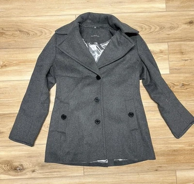 CHAQUETA/ABRIGO MUJER CALVIN KLEIN FORRADO CON BOTONES MEZCLA LANA TALLA M Gris Foto 1 de 4