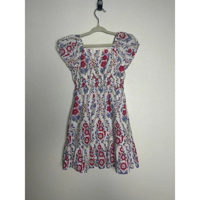 Roller Rabbit Smocked Waist Floral Print Pink/Purple Girls Dress Size 6 - Image 1 of 4