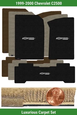 Juego de alfombrillas de lujo personalizadas para Chevrolet C2500 1999-2000 con logotipo (3 piezas) #D4U Foto 1 de 4