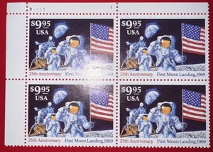 1994 Moon Landing $9.95 Sc 2842 plate block of 4 MNH - Picture 1 of 2