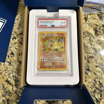1999 Pokémon TCG Charizard Base Set Holo Unlimited Rare Card 4/102 PSA 8 NM-MT - Image 1 of 4