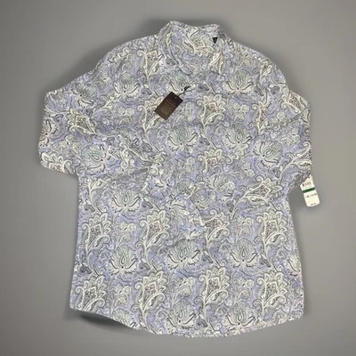 Tasso Elba Island Shirt Mens LARGE Blue Paisley Long Sleeve Button Up - Image 1 of 4