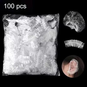 100PCS Elastic Disposable Ear Cover Plastic Hairdressing Earmuffs Bathroom - Picture 1 of 12