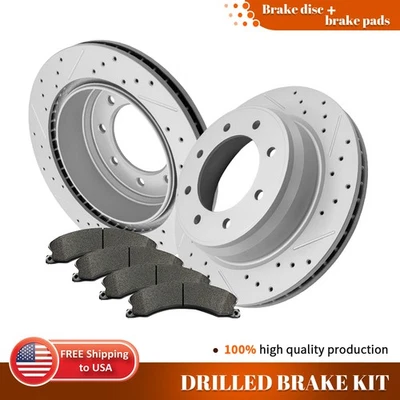 Rotor de freno trasero perforado y pastilla de cerámica para Nissan NV1500 NV2500 NV3500 2012-2021 Foto 1 de 4