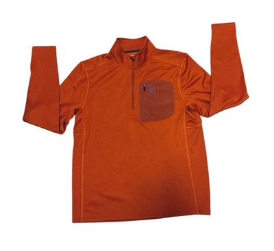 SUÉTER BAIXO OUTDOOR 1/4 ZÍPER LÃ INTERIOR MASCULINO COR LARANJA MANGA LONGA TAMANHO M - Imagem 1 de 4