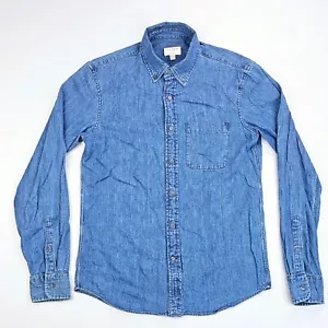 Club Monaco Slim Fit Size XS Men Blue Denim Button Down Long Sleeve Cotton Shirt - Picture 1 of 9