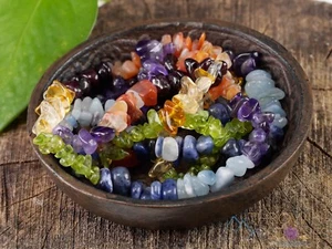 Collar largo de cristal CHAKRA - Cuentas astilladas - Joyería hecha a mano con cuentas, E0810 - Imagen 1 de 5