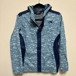 NORTH FACE Jacket Girls XL (18) Blue DRYVENT Rain Coat Hood Pockets Zip EUC - Picture 1 of 12