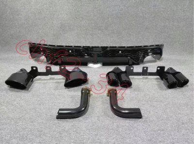 Alerón labial difusor parachoques trasero estilo araña LED negro brillante para Audi Q7 20-25 Foto 1 de 4