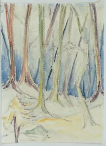 Erika von Roques/ Zeichnung -Kohle- Aquarell/ handsigniert - Bild 1 von 3