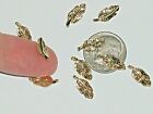 2pc gold Plated Metal little Feathers charm locket nail art leaf loose bead NEW*