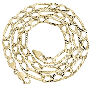 10K Gelbgold Diamantschliff Texturiert Fancy Figaro Link Kette 8.5mm Kette 61cm - Bild 1 von 7
