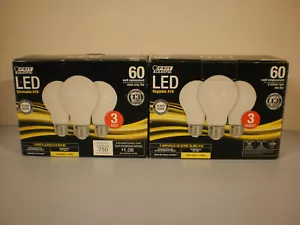Feit LED Dimmable A19 Light Bulbs 60 Watt Replacement 2) 3 packs New - Picture 1 of 1
