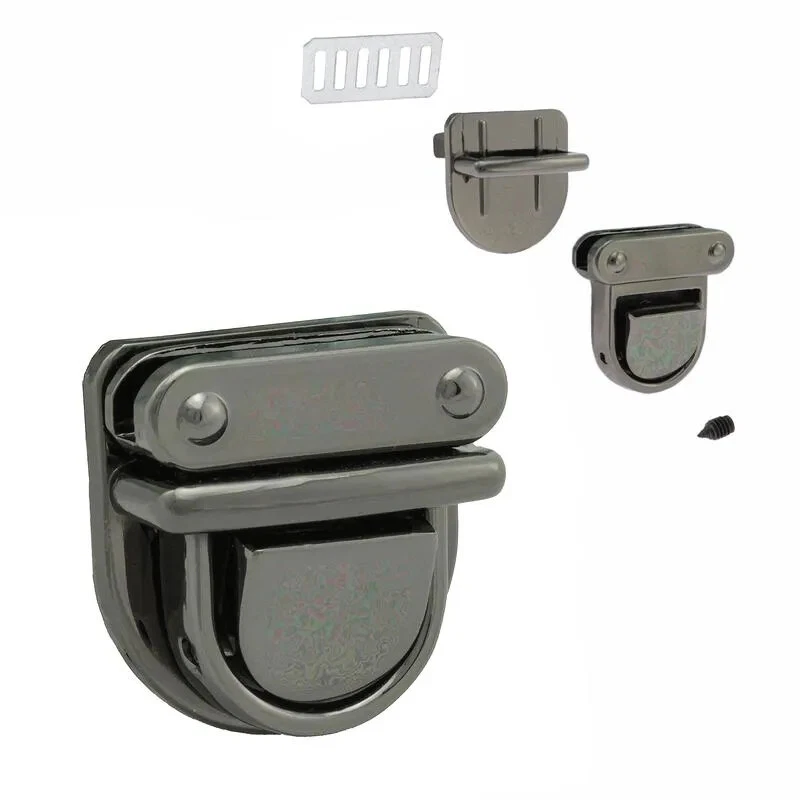 Steckschloss Mappenschloss TASCHENVERSCHLUSS dark 25mm 4-teilig kompakt - Bild 1 von 1