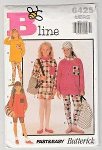 Butterick 6425 Girls Top Skirt Shorts Leggings Tote 7 8-10 12-14 Sewing Pattern - Picture 1 of 2