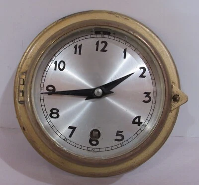 German Nautical Yacht Wall Clock  8-Day Timepiece, Four Jewels, Key-wind - Image 1 of 4