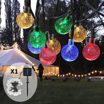 Solar Powered 30 LED String Light Garden Path Yard Decor Lamp Outdoor Waterproof - Image 1 of 4